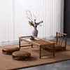 Mesa de Café de Bambú Tatami, Mesa Pequeña Sencilla para Ventana Abuhardillada, Mesa de Café Pequeña Estilo Japonés, Mesa de Piso, Mesa Baja Zen, Combinación de Mesa y Silla Retro
