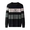 Suéter Masculino de Chenille com Gola Redonda para o Inverno, Forrado com Fleece e Espesso, Roupa Íntima Térmica, Suéter de Tricô Masculino Casual, Suéter de Camada Base Masculino