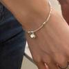 Pulsera de Plata Pura S990 con Forma de Corazón para Mujer, Lujo Ligero, Joyería de Tubo de Plata de Gama Alta de Nicho, Accesorio Versátil y Elegante