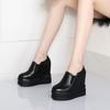 Zapatos Casuales de Tacón Super Alto de 12cm para Mujer 2019 Otoño Nuevo Suela Gruesa Aumento de Altura Boca Profunda Zapatos de Una Capa