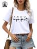 Camiseta de dopamina de cuello redondo y manga corta de algodón de 220 g de Amazon para mujer, camiseta con estampado perfecto transfronterizo europeo y americano.
