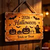 Letrero de Puerta de Madera Plana Impreso con Calabaza Decoración Creativa Colgante de Pared Decoración Festiva Venta al por Mayor desde el Fabricante