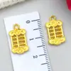 Pingente de Ábaco Dourado Estilo Chinês Tradicional Cadeado da Longevidade Pulseira com Pingente Cadeado da Fortuna Vazado Acessórios de Joias DIY de Liga