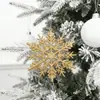 Decoraciones de Navidad 10 cm Copos de Nieve Plástico Copos de Nieve con Purpurina Decoración de Árbol de Navidad Adornos Colgantes de Copo de Nieve Hueco