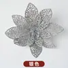 Guirnaldas Coloridas de Venta Caliente Transfronterizas Decoraciones Navideñas Flores de Plástico Huecas Guirnalda de Enredadera de Flores con Polvo Dorado Flores de Navidad