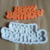Molde de silicone criativo de feliz aniversário, molde para bolo de fondant, molde de silicone líquido