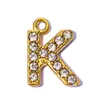26 Letras DIY Pingente de Aço Inoxidável para Mulheres com Diamantes Colar Brincos Alfabeto Inglês Europeu e Americano Joias de Aço Titânio Pingente