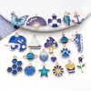 Mistura de 20 Estilos de Pingentes de Liga de Esmalte Azul Escuro: Estrela, Pentagrama, Coração, Pata de Gato, Âncora - Acessórios para Joias DIY