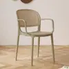 Silla de plástico para comedor en casa, taburete de mesa de comedor engrosado con respaldo, silla de escritorio, uso comercial de restaurante vintage, apilable, tejido de ratán