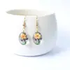 Pendientes de Mujer de Nuevo Estilo Transfronterizos Ganchos Dorados para Oreja Flor Real Árbol Hechos a Mano Pendientes de Narciso Flor de Cerezo