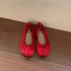 Sapatos Femininos Retro de Bico Dividido com Laço, Estilo Pé de Porco, Salto Baixo, Sapatos de Uma Peça, Sapatilhas Slip-on, Coleção Nova Primavera Outono 2026