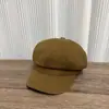 Gorra octogonal de color sólido artístico estilo japonés para mujer, nuevo modelo de otoño e invierno, adecuada para cabezas grandes, hace que la cara se vea más pequeña, casual y versátil, gorra de repartidor moderna