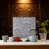 Juego de Té Kung Fu de los Cinco Hornos Famosos Cultural y Creativo de la Ciudad Prohibida, Tazas de Té de Horno Ru, Cerámica Souvenir de Reunión Anual de Negocios, Gama Alta