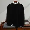 Baicai Veludo Nova Coleção Outono/Inverno: Suéter Premium de Cashmere para Homens, Gola Redonda, Casual, Moderno, Camada Base Tricotada, Suéter Versátil