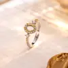 Anel Geométrico Bicolor de Prata Esterlina S925 Estilo Francês Luxo Leve com Zircônia Montagem para Joias DIY Oval Montagem de Prata