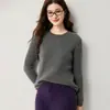 La tendencia de este año es el tejido de punto trenzado pequeño~ Suéter de cachemira con cuello redondo para mujer, suéter pullover 100% cachemira pura, capa base de punto para otoño e invierno