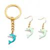 4 Colores 15X20mm Acero Inoxidable Dorado Goteo de Aceite Animales 3D Realistas Colgante Delfín Encanto DIY Accesorios para Joyería