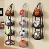 Bolsa de pendurar para armazenamento de basquete, suporte de basquete para colocar bolas na porta, suporte de futebol doméstico, suporte de armazenamento de equipamentos esportivos, bolsa de rede
