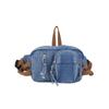 Bolsa Pequeña Versátil de Mezclilla Lavada Estilo Japonés Retro Bolso Cruzado de Hombro Casual Estilo Hong Kong Bolso Mini para Teléfono Móvil de Mujer para Hombre