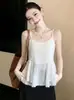 Nueva Moda de Verano Tallas Grandes para Mujer Estilo Coreano Encaje Puro Deseo Patchwork Sin Mangas Camisola Camisa Base Delgada