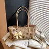 Bolsa de Playa Casual de Verano 2026 Bolso Tejido Bolso Cubo de Nicho de Verano Bolso de Mano para Vacaciones en la Costa Bolso de Hombro
