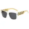 Gafas de Sol de Moda Cadena Grande Dorada Patas Retorcidas Chapadas en Oro Gafas Punk Héroe Local Exhibición Callejera Gafas de Sol Comercio Exterior Transfronterizo