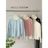Suéter Cardigan de Cor Sólida Artístico e Suave para Outono e Inverno 2025 para Mulheres, Cardigan de Tricô Casual Versátil Elegante
