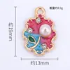 Ventas Directas de Fábrica Transfronterizas Flor de Perla Irregular Accesorios de Materiales para Joyería DIY Colgante Individual Aleación con Goteo de Aceite Colores Mixtos Lote Mixto