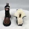 Botas Martin de suela gruesa, que aumentan la altura, estilo británico para mujer, nueva colección de invierno 2026, forradas de polar y engrosadas para abrigar, botas de plataforma de algodón impermeables
