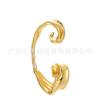 Latão Banhado a Ouro 18K Estilo Europeu e Americano Design Único Brincos Irregulares Plissados Sem Furo Brinco Único E211263