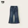 Roupas Infantis Yingsibo Estilo Outono Jeans para Meninas Calças Estilosas para Crianças Calças Longas Versáteis para Meninas Mais Velhas Calças Flare