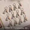 Set de Llaveros con Borla de Cuerda de Colores de Signo del Zodiaco de Madera de Haya, Adorno para Coche con Forma de Animal Lindo, Colgante de Madera