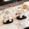 Nuevos Adornos de Elefante Blanco Estilo Chino, un Par de Decoraciones Atractoras de Fortuna para la Entrada de la Sala de Estar, Artesanías de Lujo Ligero para el Hogar