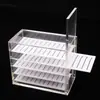 Caja de Almacenamiento para Pestañas Postizas Injertadas de 5 Capas, Hermosas Pestañas, Caja de Almacenamiento con Flor de Camelia, Caja de Almacenamiento de Tira de Flores Grande de Acrílico para Escritorio