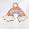 Colgante Nube de Gota de Aceite Arcoíris Da-30 Aleación Accesorios DIY Joyería de Moda Dijes Pequeños Llavero Pulsera Pendientes