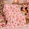 Copos de Nieve Árbol de Navidad Papá Noel Múltiples Patrones Manta Manta para Siesta en la Oficina Estilo Simple Suministro para Comercio Electrónico Transfronterizo
