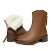 Sapatos 2024 Couro Macio Sapatos de Algodão para Mães Sapatos Femininos Botas de Cano Curto Forradas com Lã Plataforma Feminina Botas Brancas Lã LS-998