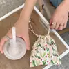 07252 bolsa de armazenamento com cordão de tulipa fofa bolsa de cordão para artigos diversos bolsa para lavar batom bolsa portátil para moedas