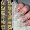 Set Transfronterizo de 12 Piezas de Tachuelas para Uñas, Forma de Cruz, Forma de Estrella, Forma de Punto, Forma de Moño, Pegatinas Metálicas Irregulares para Uñas