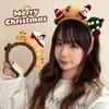 Navidad Lindo Felpa Caramelo Muñeco de Nieve Diadema Accesorios para el Cabello Diadema para Foto de Vacaciones Peine para Lavado de Cara Maquillaje Niña