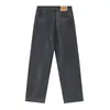 Jeans Negros para Hombre Estilo Retro Americano Sueltos Versátiles Pantalones Rectos Medianos de Marca de Moda Callejera Casual Pantalones de Pierna Ancha