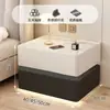 Mesa de cabeceira inteligente, moderna e simples, feita de madeira maciça com luzes, armário de cama inteligente Bluetooth de carregamento sem fio multifuncional de luxo
