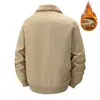Chaqueta de algodón puro para otoño e invierno, forrada de polar y engrosada, chaqueta de trabajo para hombres de mediana edad, adecuada para todas las estaciones, chaqueta estilo jeep para papás