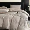 Conjunto de Roupa de Cama de Alta Qualidade Jacquard Cetim de Seda 100S Algodão de Fibra Longa Conjunto de Quatro Peças Luxo Leve Simples Capa de Edredom Puro Algodão Todo Algodão Universal para Quatro Estações