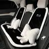 Cojín para Coche Pelo de Conejo Borde Blanco Cubierta de Asiento de Coche de una Pieza Invierno Felpa Cálido Engrosado Celebridad de Internet Diosa Coche Cojín Gordo