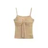 Venta al por mayor de ropa para mujer transfronteriza: Camisola retro de encaje francés con copas, ligeramente transparente, adecuada tanto para llevar debajo como por encima.
