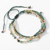 Pulsera Ajustable Tejida Estilo Boho Colorido Estilo Étnico con Cuentas Vacaciones Francesas Accesorios de Nicho de Verano