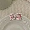 Pendientes de Diseño de Nicho de Lujo Ligero Estilo Francés Pendientes de Moda de Dibujos Animados Dulces y Geniales Gato Kt Pendientes de Botón de Alta Gama