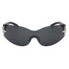 Nuevas Gafas de Sol Europeas y Americanas Y2K Milenio Chica Popular Sin Marco Pentagrama Una Pieza Estilo Aviador Protector Solar Gafas de Sol para Mujer