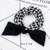 Colorido Houndstooth Color-block Bow Ribbon Intestino Grosso Cabelo Banda Acessórios para o Cabelo Corda de Cabelo Coreano ins Estilo Couro Banda Corda de Cabelo